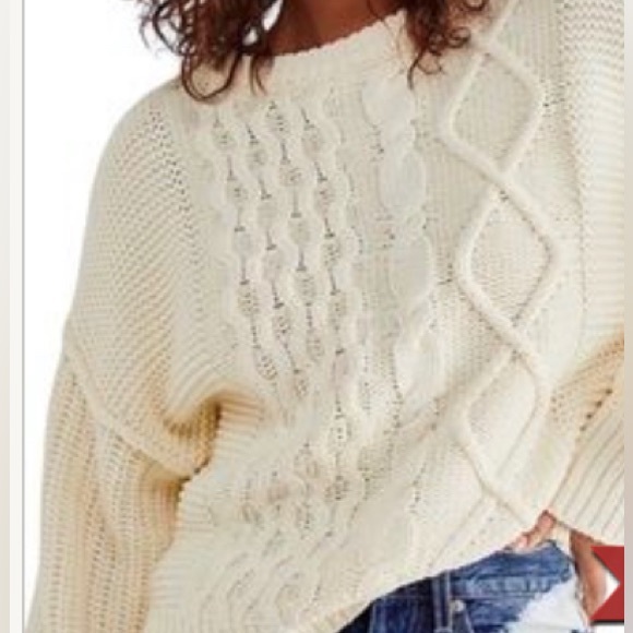 Sale 🎈NWT Free People Oversized Cable Knit Sweater size S - Picture 6 of 6